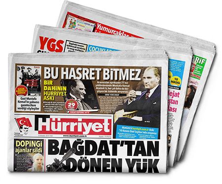 Hürriyet Gazetesi, gazete kapağı, atatürk, ilan servisi, vefat ilanı, anma ilanı, teşekkür ilanı, başsağlığı ilanı, gazeteye ilan ver